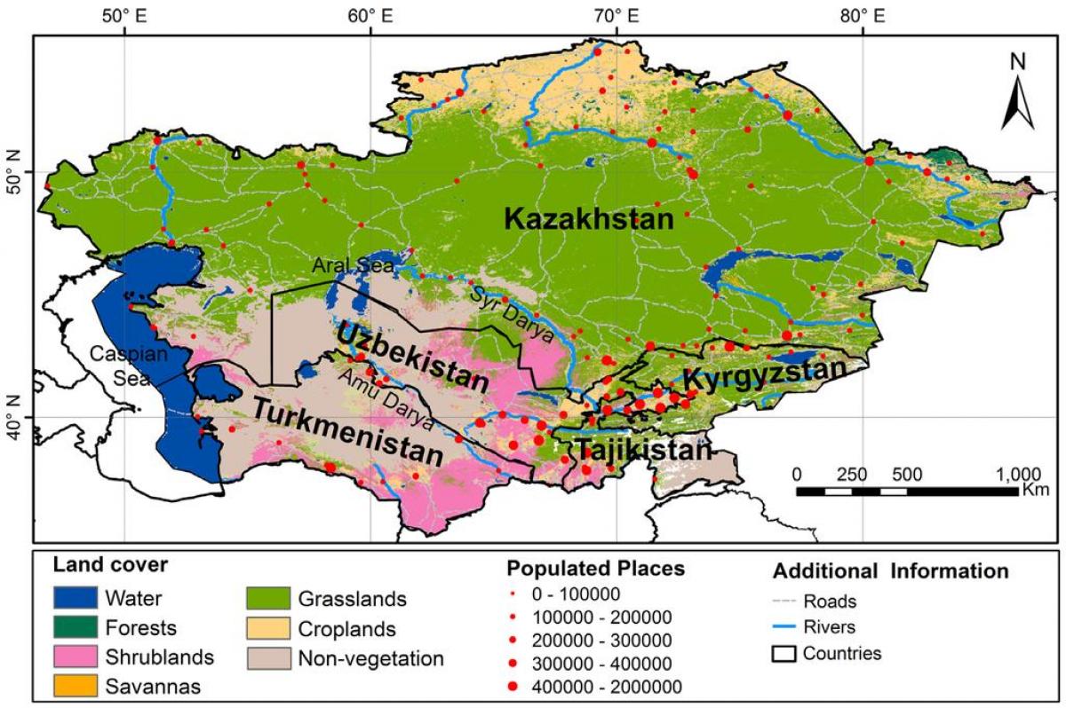 mapa de Kazajstán climático