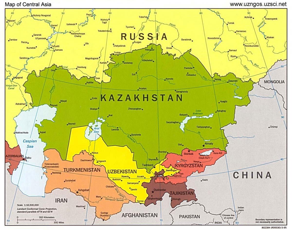 mapa de Kazajstán mapa de asia