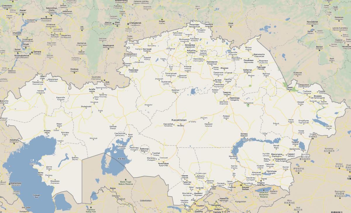 mapa de Kazajstán carretera