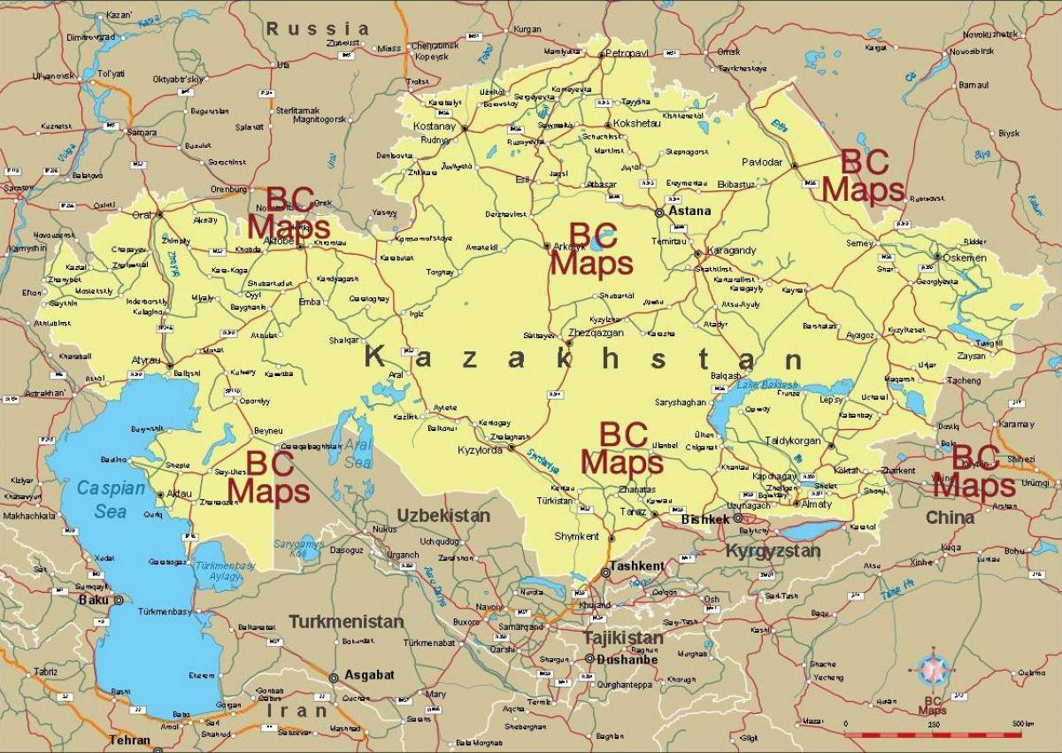 Kazajstán ciudades mapa