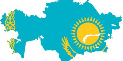 Mapa de la bandera de Kazajstán