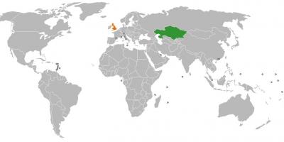 Kazajstán ubicación en el mapa del mundo