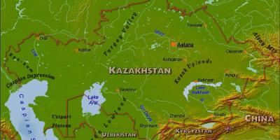 Mapa de Kazajstán física