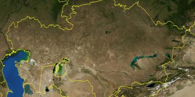 El mapa topográfico de Kazajstán